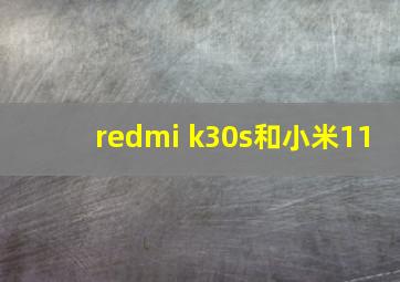 redmi k30s和小米11